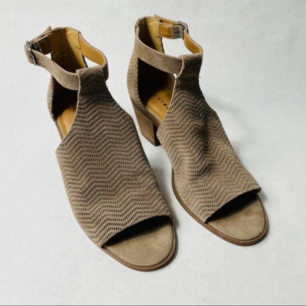 Lucky Brand Baxley Leather Heeled Sandals